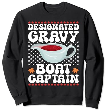 Thanksgiving Day Designated Gravy Boat Captain Turkey Sweatshirt