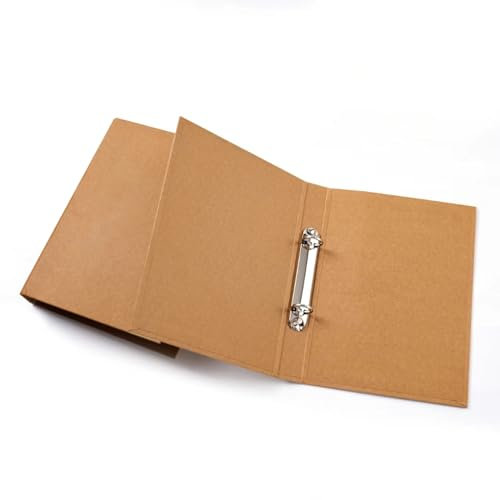 SXIUU A5 Binder 2 Ring, A5 Binder, 2pcs Kraft Paper 2 Round Ring Binder Cover Protector for Journal Note Book Carrying Around Notes (A5-2Ring)