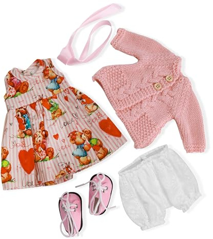 BlissfulPixie Handmade Waldorf Doll Clothes 12 inch Clothing Set with Pretty Box Girl Christmas Birthday Present-Autumn's Clothes Accessories