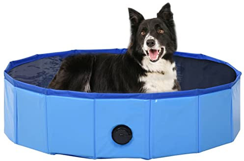 Gecheer Hundepool Faltbar Swimmingpool Planschbecken Blau 80 x 20 cm PVC