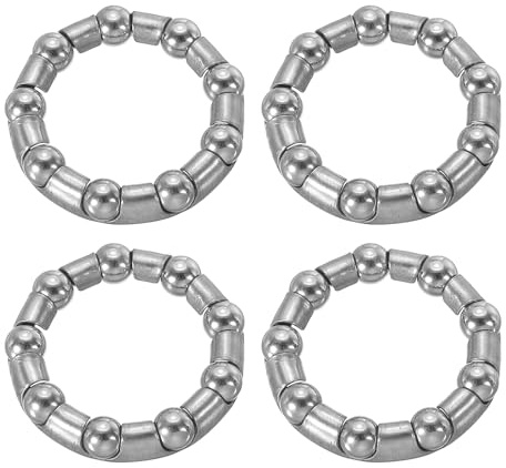 PATIKIL Rodamiento de Biela de Bicicleta 15/64 x 9 Bolas, 4 Unidades de Rodamientos de Bicicleta de Acero Inoxidable para Reemplazo de Piezas de Bicicleta, Color Plata