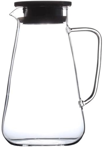 ZQNDFAC Caraffa Refrigerante, Brocca per l'acqua da 1,5 Litri, brocca in Vetro con Manico antiscottatura, brocca in borosilicato Resistente al Calore, bollitore per succhi di Vino, caffè