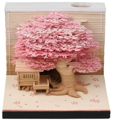 2025 Versione Inglese Casa sull'Albero Con Scultura di Carta Luce Nota Desktop I3t2 Carta tridimensionale Decorazione 3d