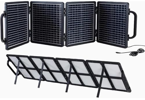 Panel Solar Plegable de 100 W, eficiencia de generación de energía del 23%, 4 Placas con Soportes, para la mayoría de generadores solares, computadoras portátiles, teléfonos, Exteriores, vehículos