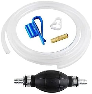 Manuelle Siphonpumpe für Benzin Diesel, Öl und Wasser 2m PVC Siphonschlauch Handpumpe Transferpumpe Tragbare Universale Pumpe für Kraftstoff Aquarium und Notfälle