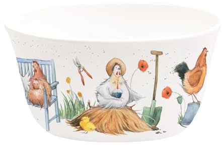 Grätz Verlag Müslischale, Frühstücksschale, Schälchen, Geschenkidee, Geburtstag, Zum Einzug, Porzellanschale, 12,80 × 7,50 × 6,30 cm (Hühnerbande)