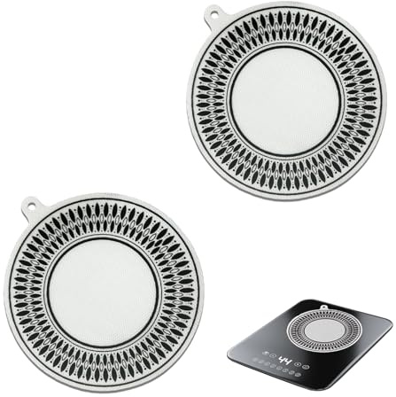 Desuibao 2 Pack Induction Cooktop Protector, Silicone Fiberglass Induction Cooktop Mat, Non Slip Induction Stove Top Protector Protective Cover Pad for Countertop Cooktop Cookware (9.4 Inch/24 cm)