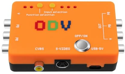 Pesderty ODV-II Component/CVBS/S-Video to Component Converter Adapter Without Delay Inputs for Retro Gaming Console Accessory