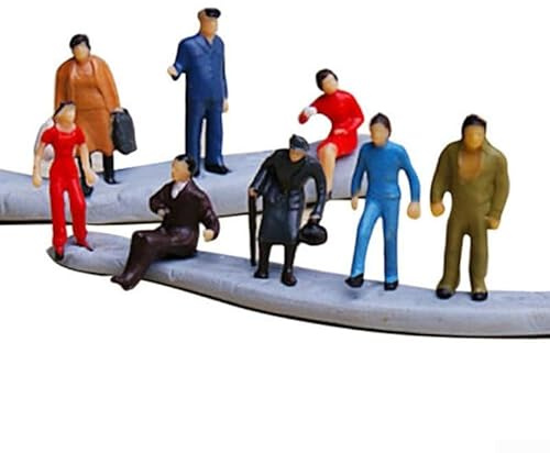 ZYWUOY Set mit 24 zufälligen Modellfiguren zur Dekoration in Eisenbahnen