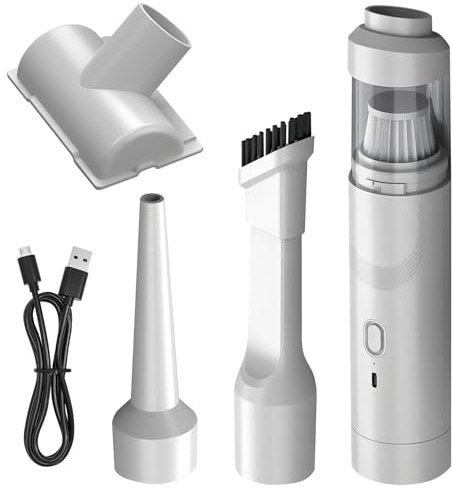 VEGOATY Aspirapolvere manuale 19000Pa a batteria per auto con ricarica rapida USB-C portatile, leggero, multifunzione, con 2 modalità di velocità per auto, tavolo da ufficio, tastiere
