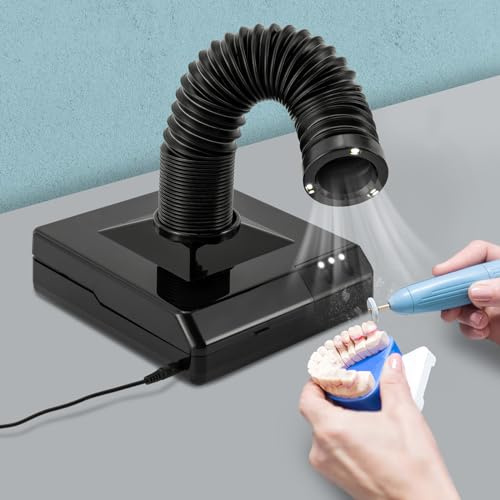 Nail Dust Collector, 60w Dental Polishing Dust Collector W/Fan & Led Dual Function Low Noise Dust Suction Machine W/Large Caliber Vacuum Cleaner Hose For Dental Lab & Nail Grinding
