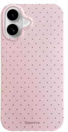 Reownest Handyhülle für iPhone 16 Polka Dot Hülle, Cute Mode Wellenpunkt Muster Aesthetic Design Case für Frauen Mädchen, Weiche TPU Cover Ultra Dünne Silikon Stoßfest Schutzhülle-Rosa
