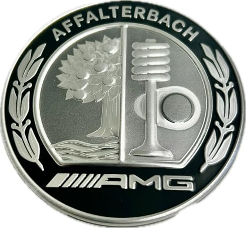Mercedes-Benz AMG Radnabenabdeckung, mit AMG Wappen, 4er Set, für Zentrierloch-Durchmesser 66,8 mm silberfarben/schwarz