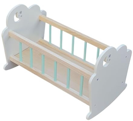 Mppchhn Puppenwiege Für Babypuppen, Holz Minischlafbett, Authentisches Möbel Spielzeug Für Kleinkinder Mädchen Puppenhaus Zubehör
