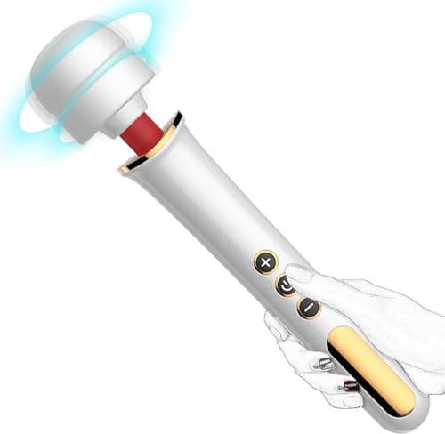 JFRong Leise Stark Massagestab mit 10 Vibrationsmodi für Sie Silikon Massagegerät Zauberstab Vibrator mit Flexibler Kopf Vibratorensets für Frauen Paare Solo Erotik Sex Toyset Masturbatoren(Weiß)