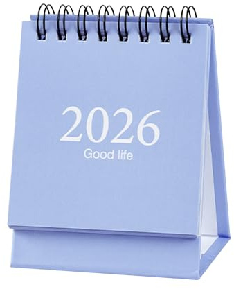 Mini Desk Calendar 2026-2027 UK, Jan 2026 to July 2027-19 Month Pocket Flip Desktop Academic Calendar Planner, Portable Monthly Small Desk Calendar for Home Office School (Sky Blue)