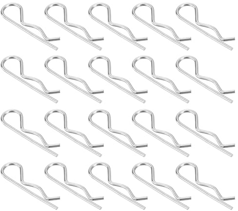QUARKZMAN 20 Stück 2mm x 45mm R-Feder Splinte R-Clips Splinte Silber