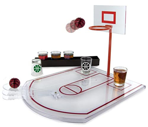 Mister Gadget mg3039 Trinkspiel Basket PP/Glas, Weiß, 24 x 31 x 22.5 cm