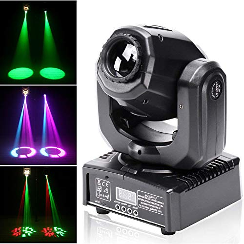 UKing LED Teste Mobili 50W Luce da Discoteca RGBW Luci DJ Auto Suono DMX Console 8 Gobo 8 Colori 9/11 Canale per Illuminazione DJ Serata di Festa