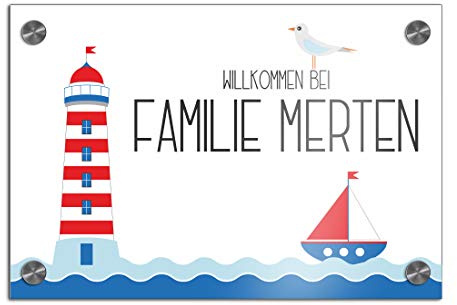 Türschild Namensschild für die Haustür 30x20 cm mit UV Druck und einem einzigartigem Design Eingangsschild Garten Familienschild Klingelschild Klingelplatte Funk-Klingel