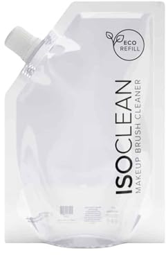 ISOCLEAN Makeup Brush Cleaner Refill Pouch - Liquid Makeup Cleaner Solution for Makeup Brushes and Makeup Tools - Cleans Bristles - No Rinse Formula dries in 60 Seconds - Vegan, Cruelty-free - 165ml