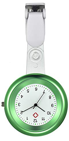 Avaner Reloj de Enfermera con Solapa y Cierre de presión, Reloj de Bolsillo de Acero Inoxidable para Enfermeras, médicos (3 Colores)