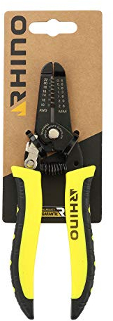 RHINO - Pince à sertir, pince à cosses 200 mm - Permet de sertir tous types de cosses ou d'embouts de câblage (Professionnel / Particulier) - Longueur 200 mm - Garantie 5 ans