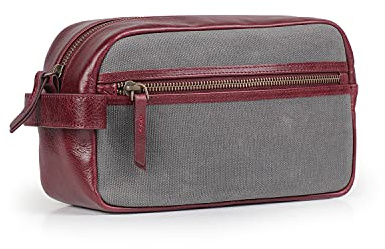 Londo Echtleder Reisetasche, Kulturtasche, Kosmetiktasche, Waschtasche - Unisex