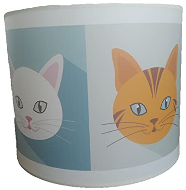 FKL DESIGN Home Deco Hängeleuchte Hängelampe Pendelleuchte schöne Lampe Leuchte Modern Schwarz Grau Weiß rund E27 ABH1L (Katze)