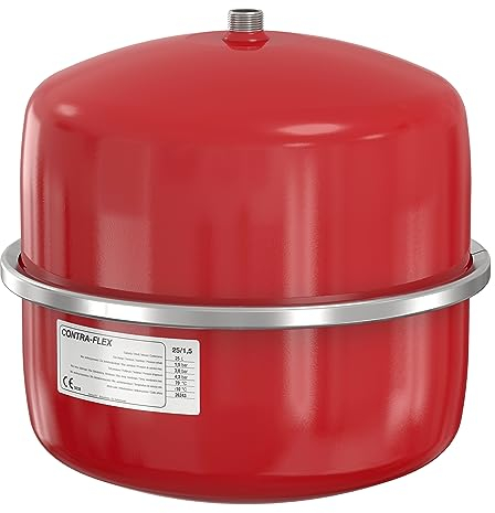 Flamco Contra-Flex Vase d'expansion- 25 Litres / 1.5 [3bar] - Rouge - Pour les systèmes de climatisation et les systèmes de réfrigération en circuit fermé et de chauffage - 26243