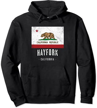HAYFORK - California | Cali City Souvenir - CA Flag - Pullover Hoodie
