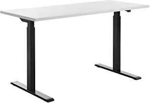 Topstar höhenverstellbarer Schreibtisch E-Table Holz 140x60 schwarz/weiß | Made in Germany | Ergonomisch | höhenverstellbar | Geprüfte Sicherheit nach GS-Intertek