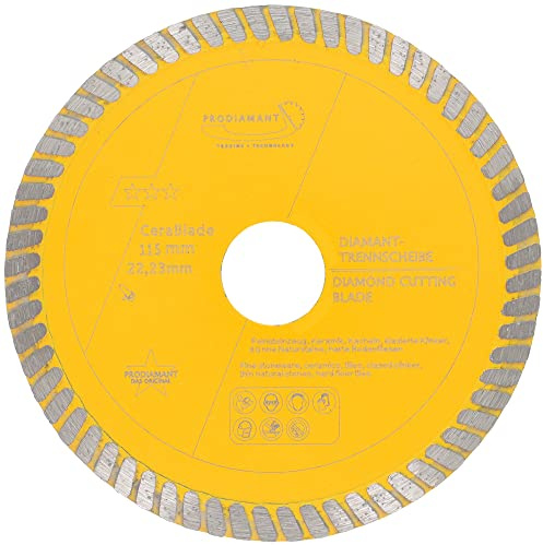 PRODIAMANT Diamanttrennscheibe 115mm x 22,23 Cerablade Ceramic für Fliesen, Feinsteinzeug, harte Bodenfliesen, glasierte Klinker, Keramik- und Natursteinfliesen