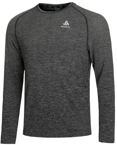 Odlo Herren Essential Seamless Crew Neck Longsleeve Laufbekleidung Longsleeve Grey Melange - Grau L