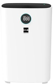 BOLD Luftreiniger - True Hepa 13 Feinstaub-Filter, Ionisator, 4-fach Filter, Smart Home App (31m² | Allergiker geeignet | 99,97% Effektivität | Nachtmodus | UVC-Desinfektion | Automatisierbar) 10647