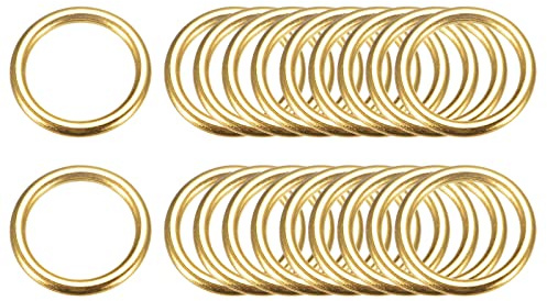 sourcing map Metall O Ringe, stk. mm (.) ID mm Stärke Mehrzweck Nicht-geschweißt O-Ring Schnalle für Handwerksgürtel Geldbeutel Tasche Hardware Herstellen, Silber Ton