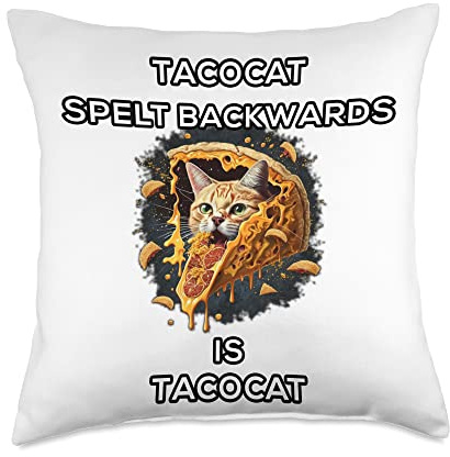 Tacocat Spelt Backwards is Tacocat Throw Pillow