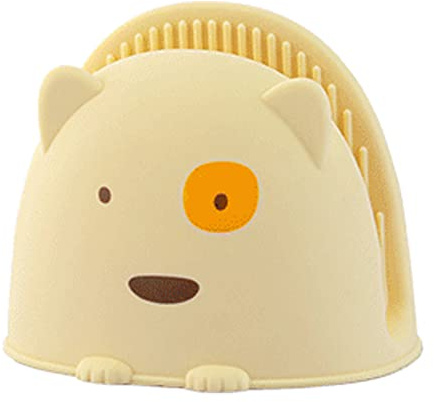Silikon-Ofenhandschuhe, Rutschfeste Ofenhandschuhe, Topflappen-Sets, Cartoon-niedlicher Silikon-Ofenhandschuh, Geschirrsicher, Silikon-Topflappen, Kochplattenhalter Zum Kochen, (Gelb)
