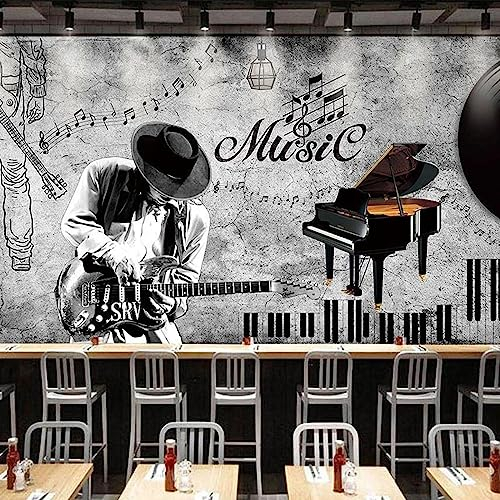 Liebhaber Individueller Musik Fototapete, Retro-Musikhintergrund Tapete, 150 x 70 cm Wandbild Dekoration - für Wohnzimmer Schlafzimmer die Mauer