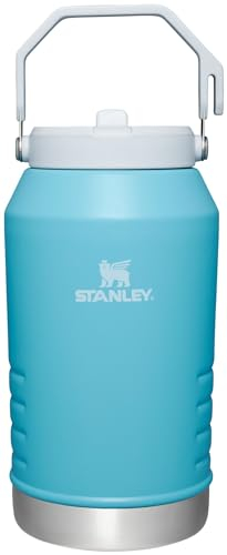Stanley IceFlow Stainless Steel Water Jug with Straw, Vacuum Insulated Water Bottle for Home and Office, Reusable Tumbler with Straw Leak Resistant Flip, Pool, 96OZ