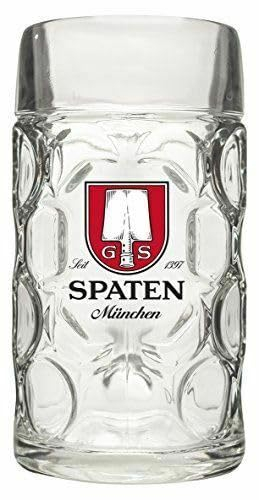 Roxley Spaten Litro Stein Lager Birra Litro Spaten Glass Spina Vetro Viene fornito con marchio Beer Mat