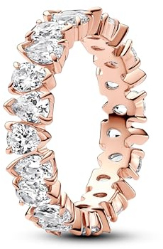 Pandora Timeless - Anello Eternity placcato in oro rosa 14k, con pietre di zirconia cubica incolori