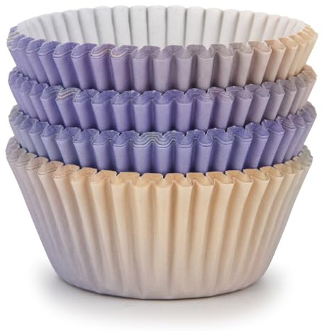 Spesh Muffinförmchen Papier 100 Stück Cupcake Formen Muffin Förmchen Papier für Geburtstag Party Hochzeit(Violett-Gelb)