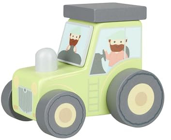 My First Tractor Toy Car - Wooden Farm Vehicles, Cars - Wooden Toys 1 Year Old and Toddler - Fun Educational Small World Toys, Early Development & Activity Toys by Orange Tree Toys