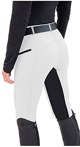 Leggings de equitación para mujer y niña, pantalones de equitación con bolsillo para el móvil, pantalones de equitación elásticos, pantalones de equitación para la escuela de equitación, ciclismo,