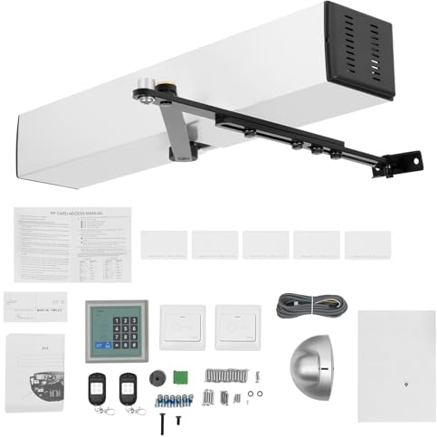 Türschließer Automatik, Elektrischer Türantrieb mit 2 Fernbedienungen, 5 ID-Karten, Automatischer Türöffner Schwingtürmotor für Gewerbliche und Private Zuhause