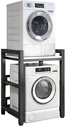 Front Load Washer & Dryer Stacking Kit - Adjustable Stand with 400KG Capacity - Portable Rack for Laundry Room Organization and Storage
