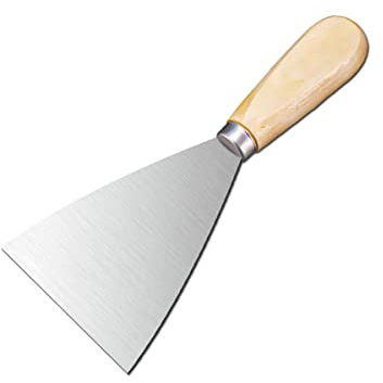 Spatola for raschietto for stucco, strumenti for cartongesso in metallo, spatola for raschietto con manico in legno massello, utilizzata for cartongesso, vernice, carta da parati, strumento for rimuov