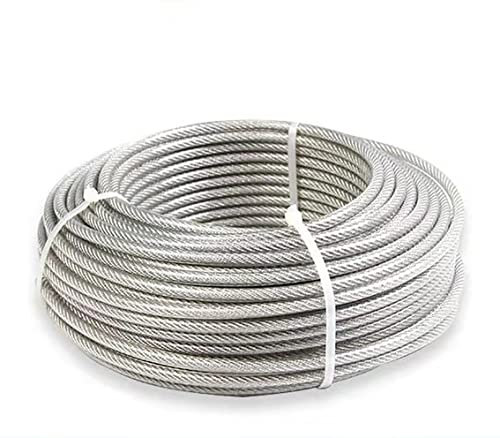 LIUCHUCHU Stahlseil 304 Edelstahl PVC-beschichtetes Drahtseil 7 * 7 Flexibles Kabel Wäscheleine 0,8 mm 1 mm 1,2 mm-5 mm Weiches Kabel Transparentes Drahtseil Drahtseil (Größe : 0.8mm-10meter)