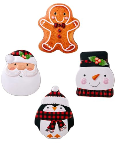 Alipis 4pcs Christmas Tinplate Cookie Biscuits Treat Box Small Case Xmas Party Favor for Christmas Candy Tins
